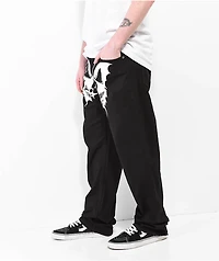 Salem7 Butterfly Black Denim Jeans