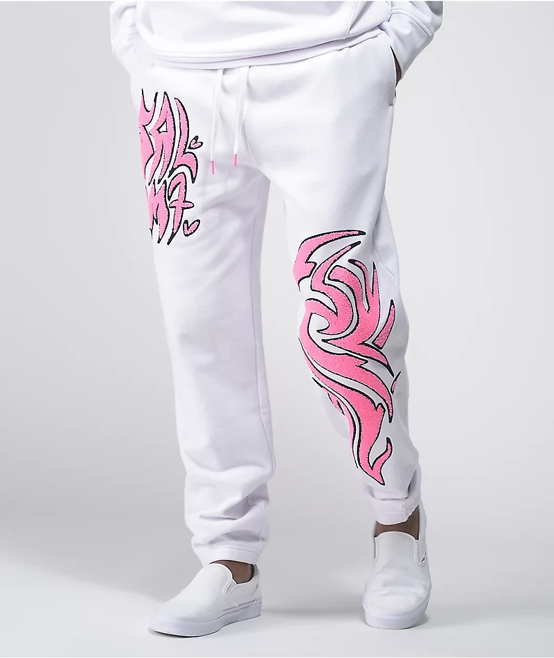 Salem7 Chenille White Sweatpants