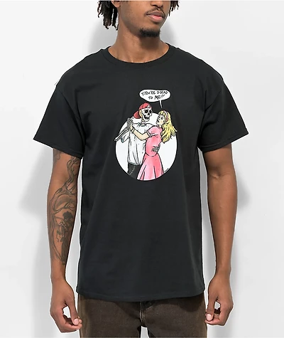 Salem7 Dead 2 Me Black T-Shirt