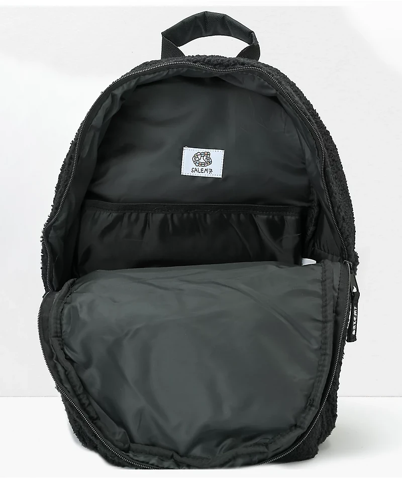 Salem7 Furever Friends Black Sherpa Backpack