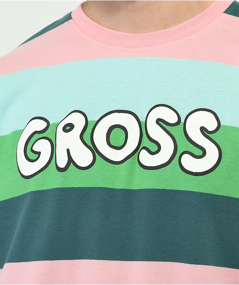 Salem7 Gross Pink & Green Stripe T-Shirt