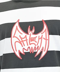 Salem7 Hoodbat Black & White Stripe Long Sleeve T-Shirt