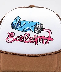 Salem7 Paint Brown & White Trucker Hat