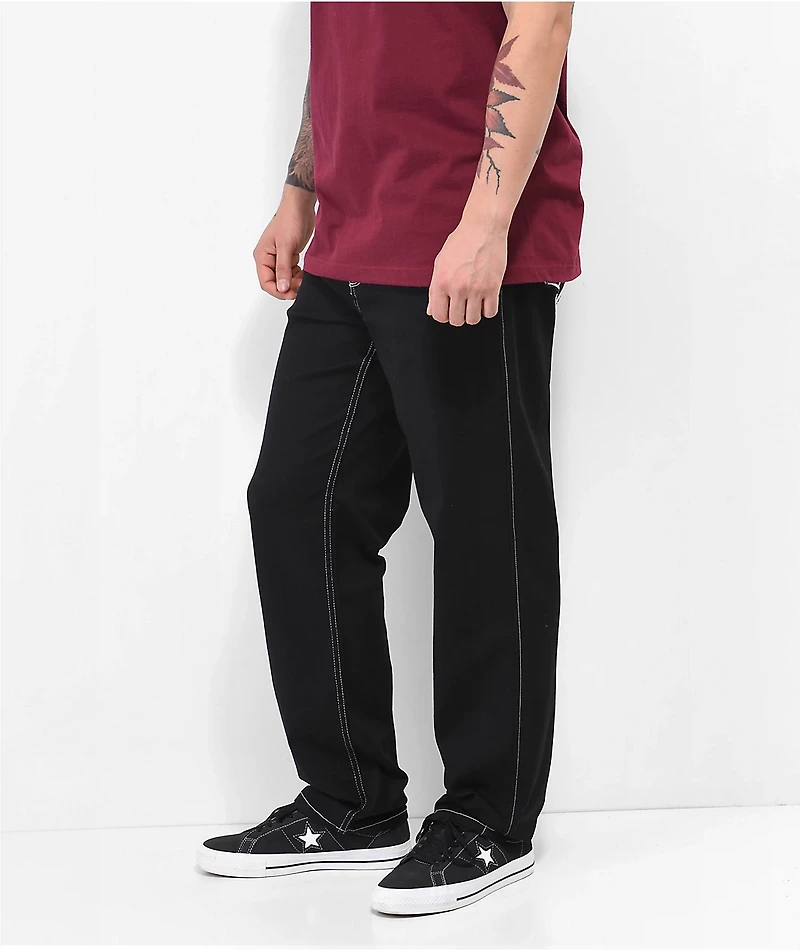 Salem7 Pentagram Black Denim Jeans