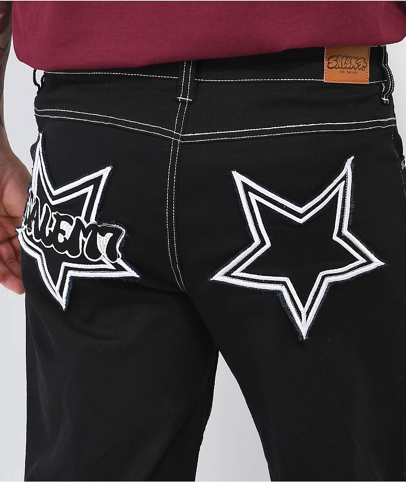 Salem7 Pentagram Black Denim Jeans