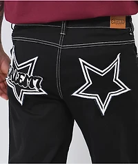 Salem7 Pentagram Black Denim Jeans