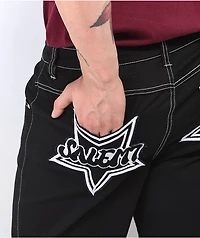 Salem7 Pentagram Black Denim Jeans
