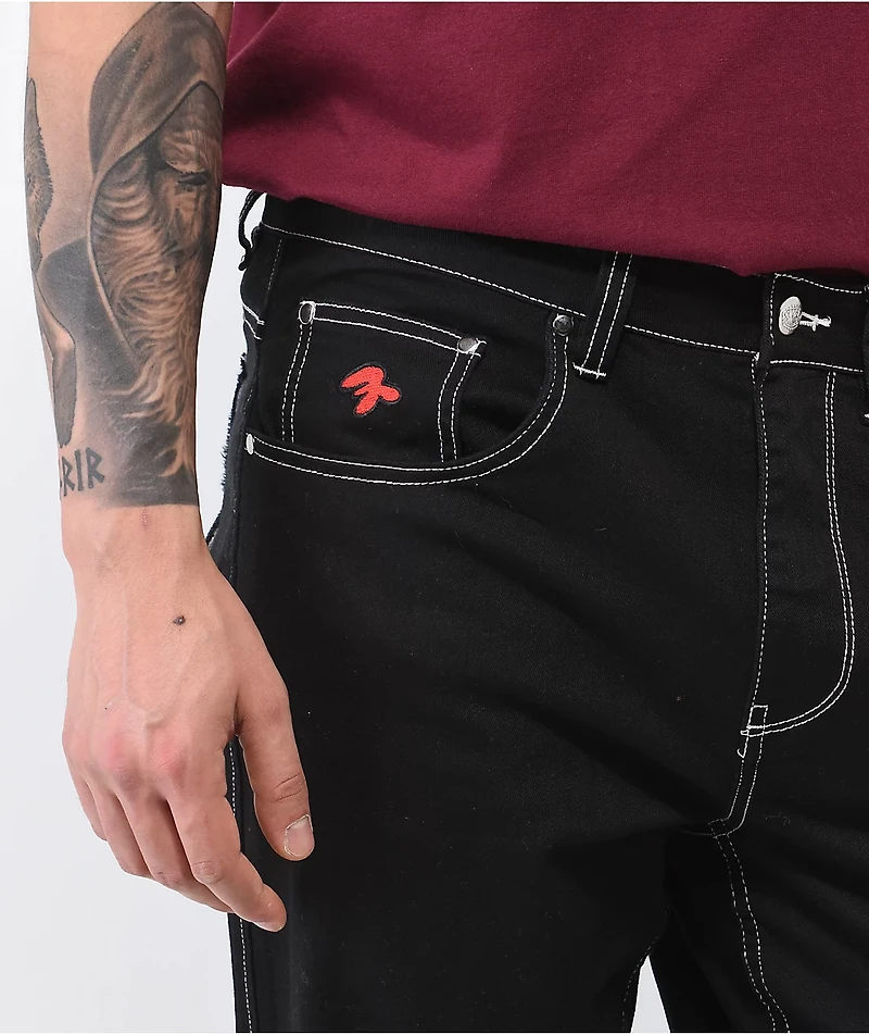 Salem7 Pentagram Black Denim Jeans