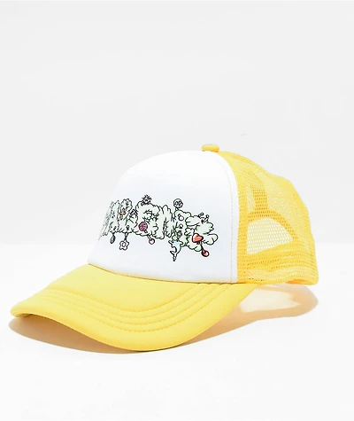 Salem7 Pierced Yellow & White Trucker Hat