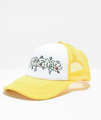 Salem7 Pierced Yellow & White Trucker Hat