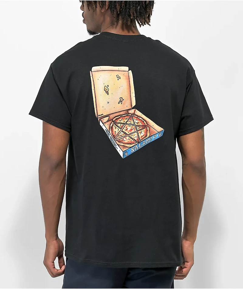 Salem7 Pizza Party Black T-Shirt