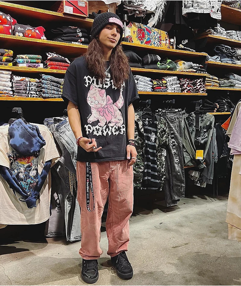 Salem7 Pussy Power Black T-Shirt