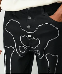 Salem7 Skeleton Black Denim Jeans