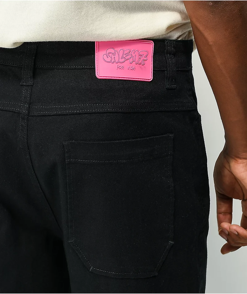 Salem7 Skeleton Black Denim Jeans