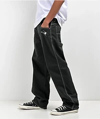 Salem7 Spider Web Black Denim Jeans