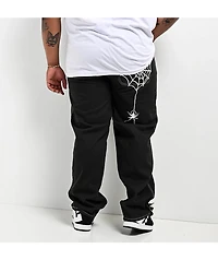 Salem7 Spider Web Black Denim Jeans