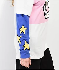 Salem7 Stargirl White & Blue 2fer Long Sleeve T-Shirt