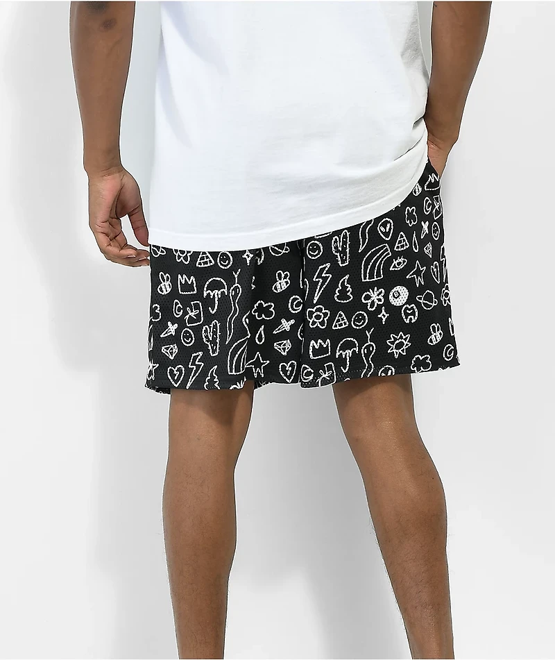 Salem7 Stick N Poke Black Mesh Shorts