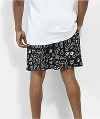 Salem7 Stick N Poke Black Mesh Shorts
