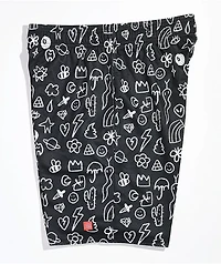 Salem7 Stick N Poke Black Mesh Shorts