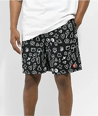 Salem7 Stick N Poke Black Mesh Shorts