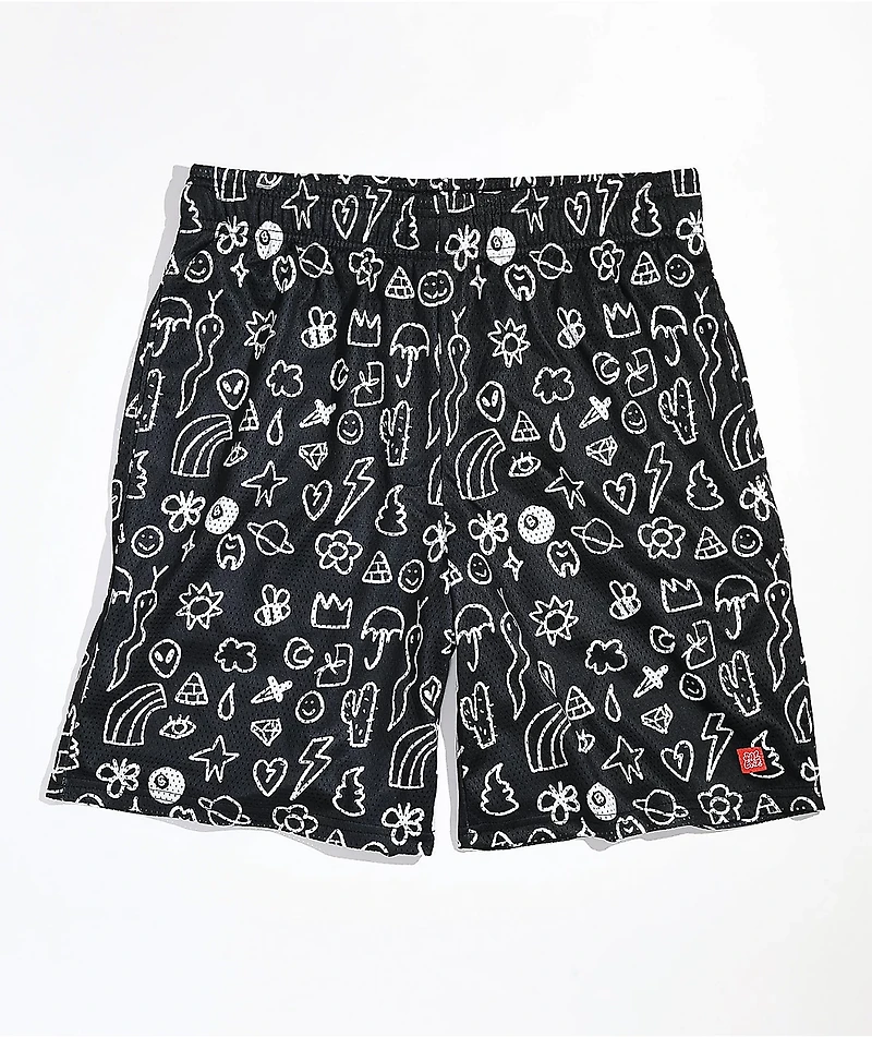 Salem7 Stick N Poke Black Mesh Shorts