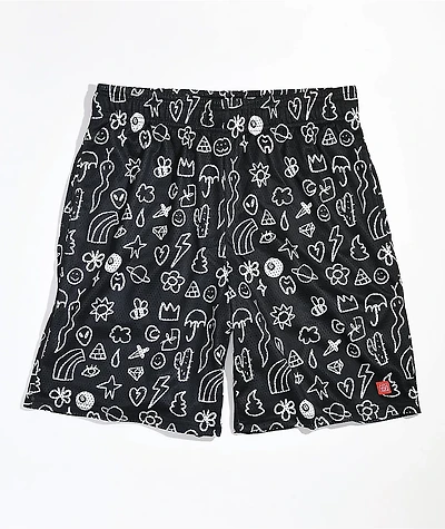 Salem7 Stick N Poke Black Mesh Shorts