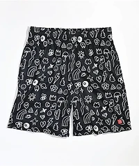 Salem7 Stick N Poke Black Mesh Shorts