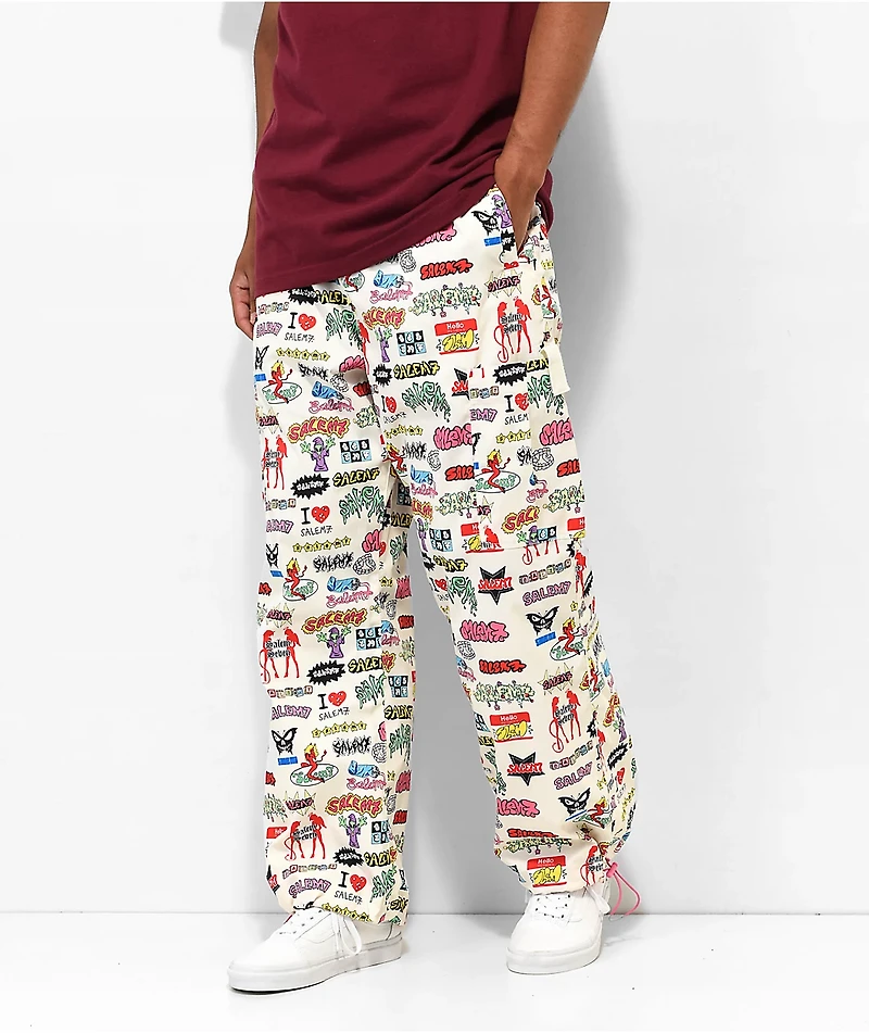 Salem7 Sticker Beige Pants