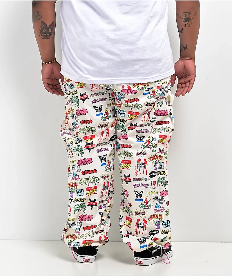 Salem7 Sticker Beige Pants
