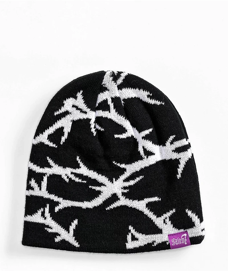Salem7 Thorn Black Skull Cap Beanie