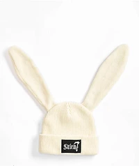Salem7 White Rabbit Cream Beanie