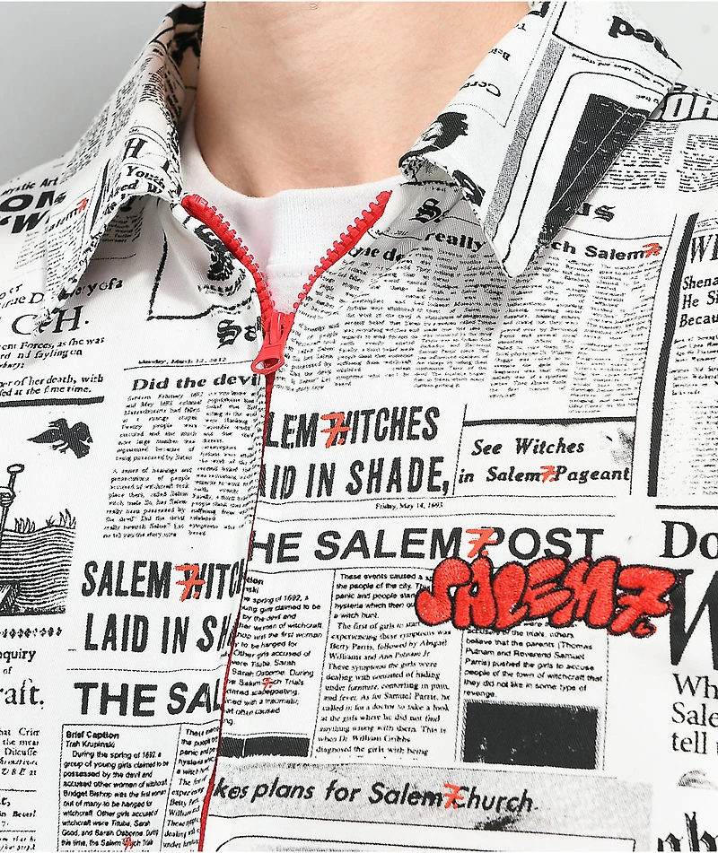 Salem7 Witches News Black & White Coaches Jacket