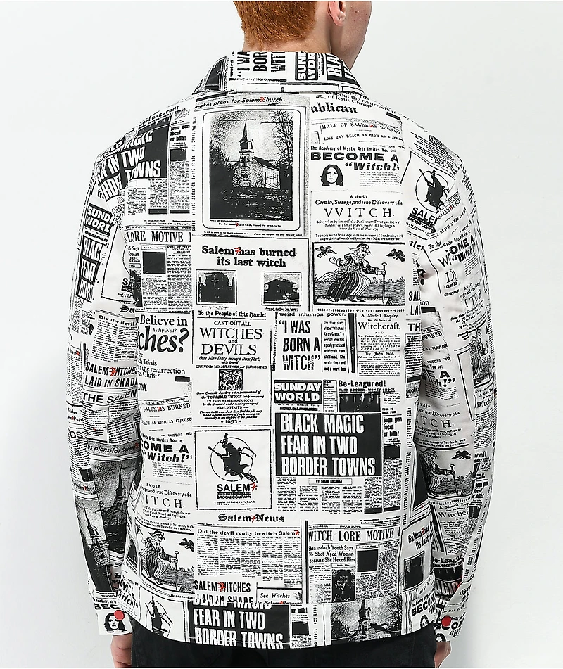 Salem7 Witches News Black & White Coaches Jacket