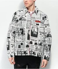 Salem7 Witches News Black & White Coaches Jacket