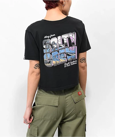 Salty Crew Ahoy Black Crop T-Shirt