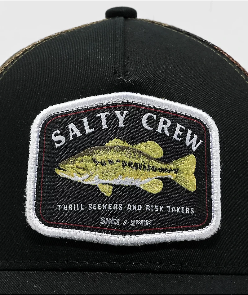 Salty Crew Big Mouth Black & Camo Trucker Hat