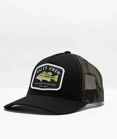 Salty Crew Big Mouth Black & Camo Trucker Hat