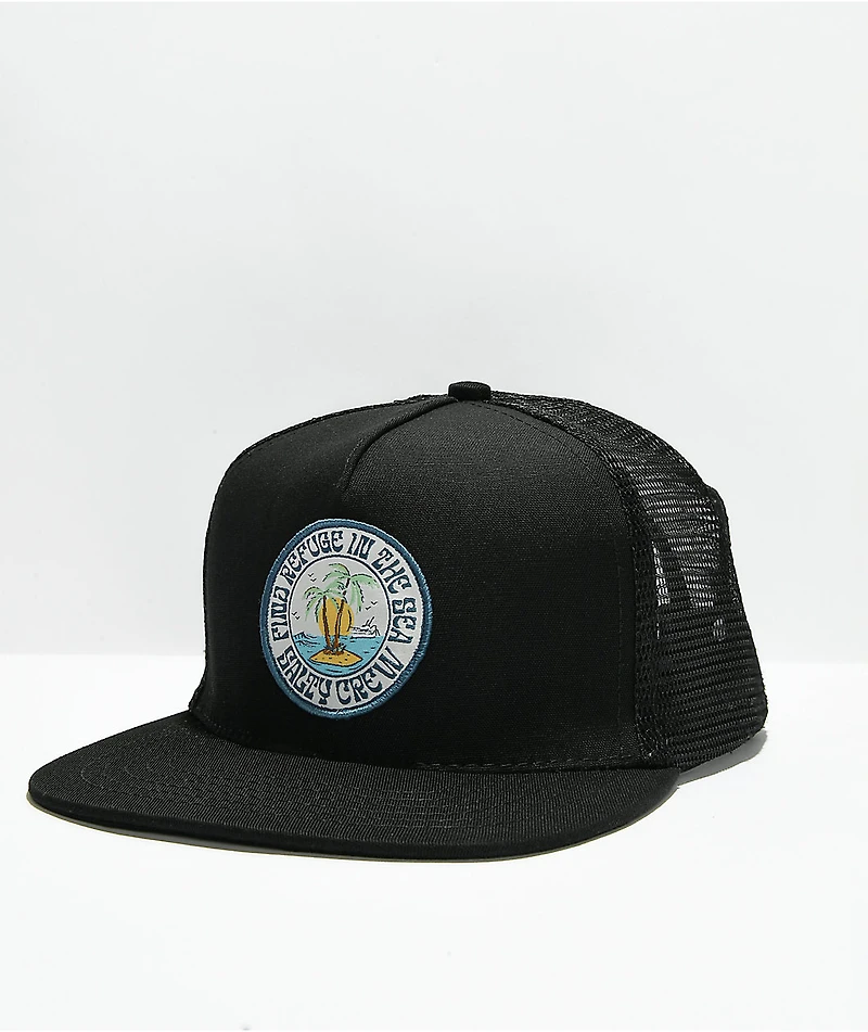Salty Crew Dos Palms Black Trucker Hat