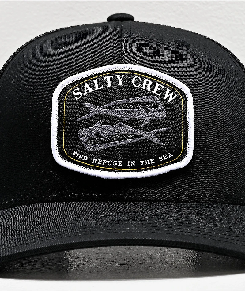 Salty Crew Double Up Retro Black Trucker Hat