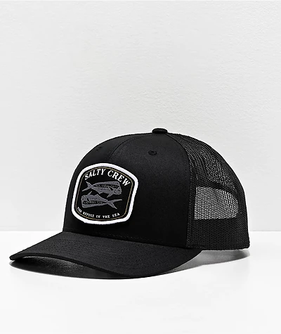 Salty Crew Double Up Retro Black Trucker Hat