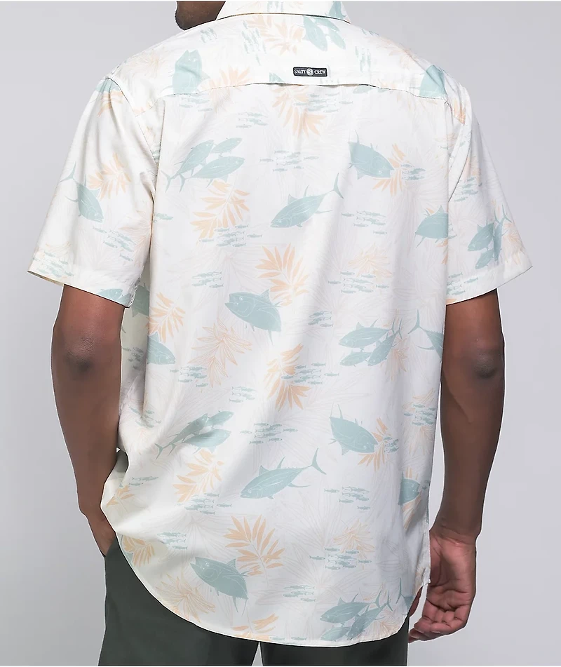 Salty Crew Feeding Frenzy Short Sleeve Button Up Shirt