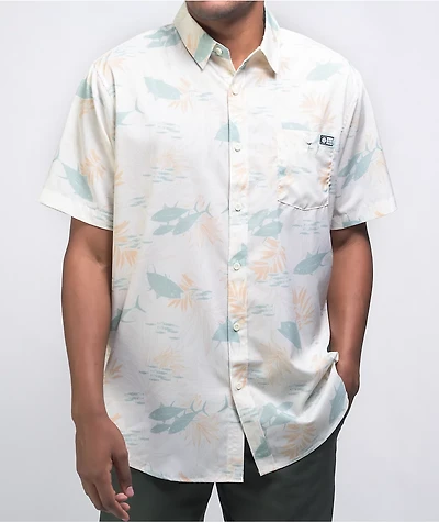 Salty Crew Feeding Frenzy Short Sleeve Button Up Shirt