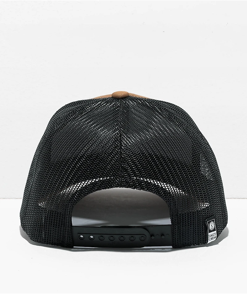 Salty Crew Fishery Retro Brown Trucker Hat