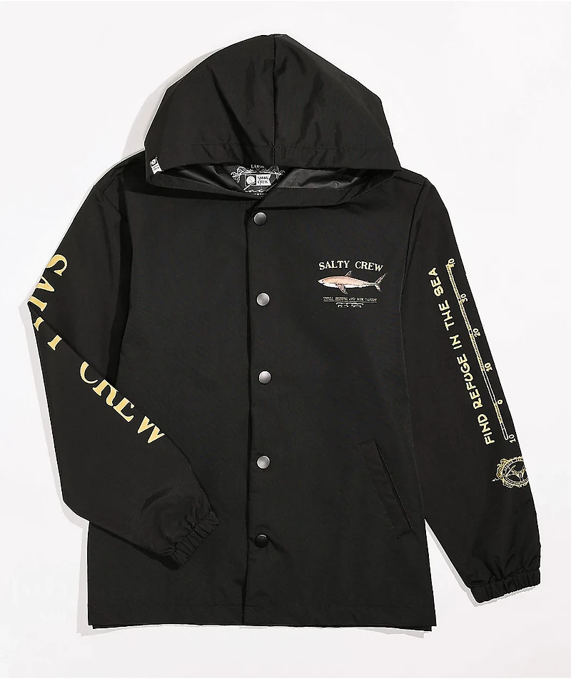 Salty Crew Kids' Bruce Black Windbreaker Jacket