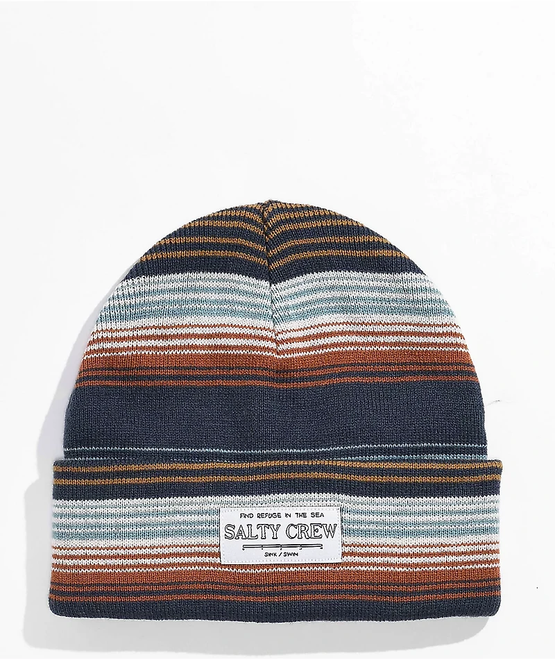 Salty Crew Mainland Dark Slate Stripe Beanie