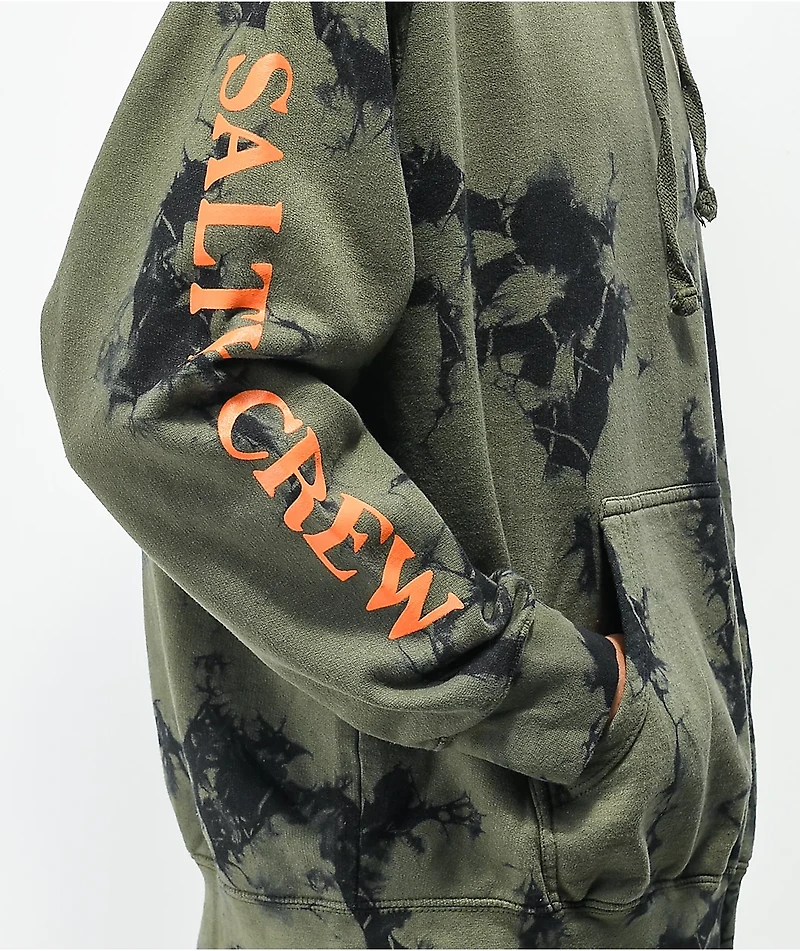 Salty Crew Stealth Green & Black Tie Dye Hoodie