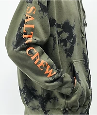Salty Crew Stealth Green & Black Tie Dye Hoodie