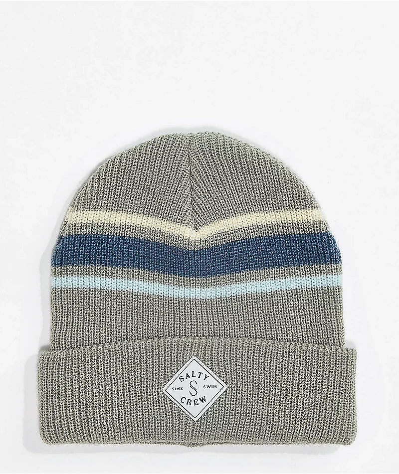 Salty Crew Tippet Heather Stone Stripe Beanie