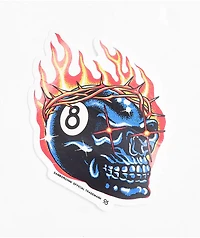 Samborghini 8 Ball Skull Sticker